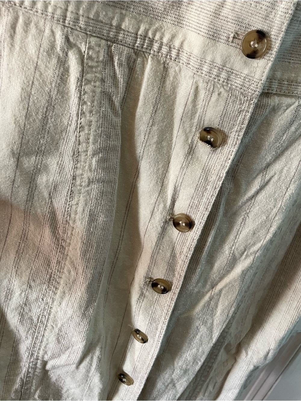 Prana Grace Trail Dress Stone Stripe Sleeveless Button Down Medium - Picture 7 of 11